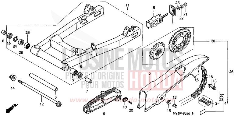 SCHWINGE (2) von CB1300 Super Bold'or ABS PROCYON RED METALLIC (R203) von 1997